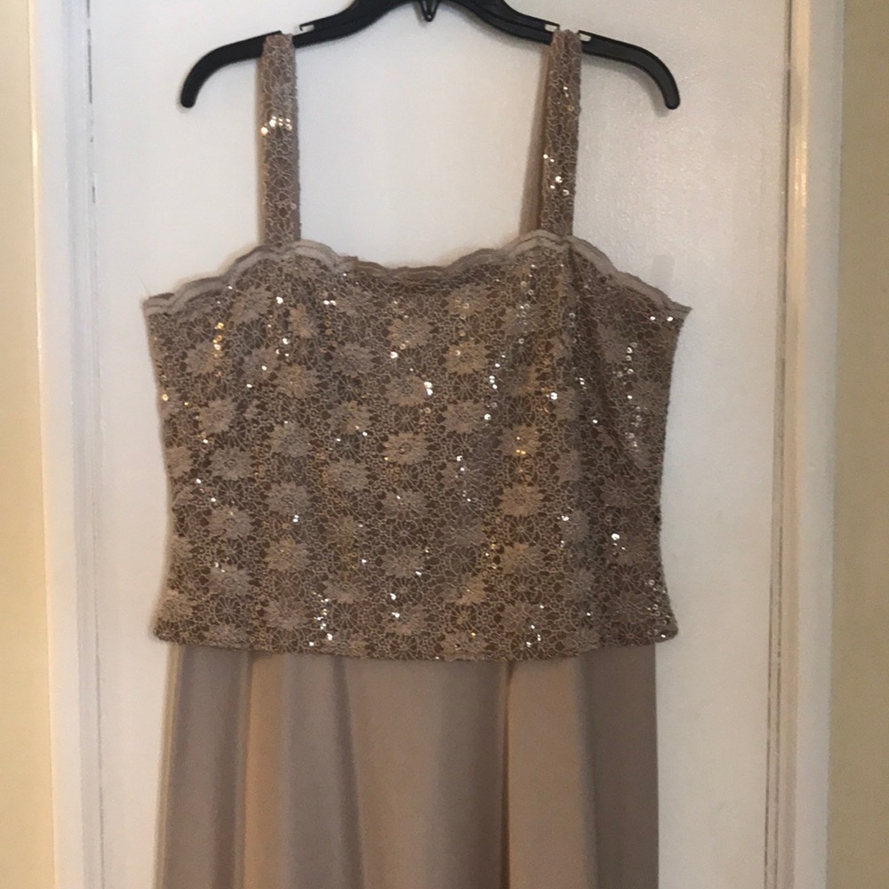Sequin Lace and Satin Evening Gown and Jacket